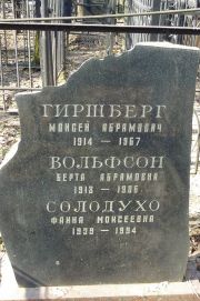 Гиршберг Моисей Абрамович, Москва, Востряковское кладбище